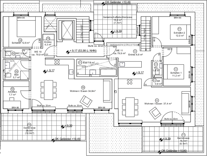 Grundrisse Staffelgeschoss