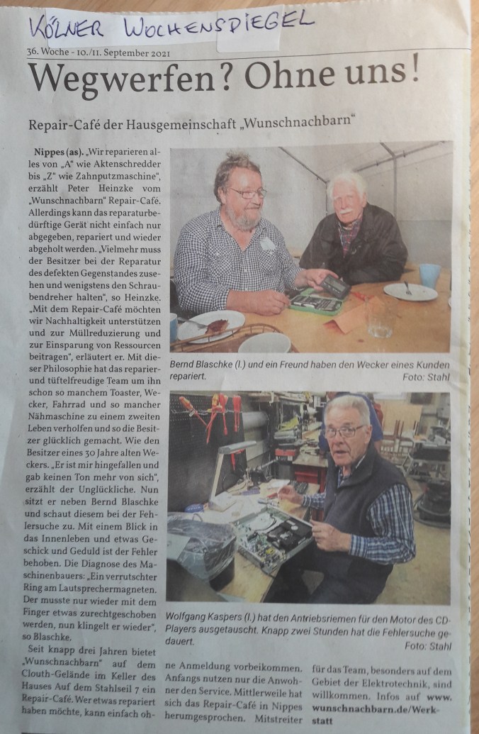 Artikel im Kölner Wochenspiegel