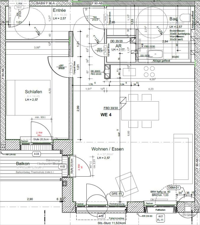 Grundriss der Wohneinheit 5