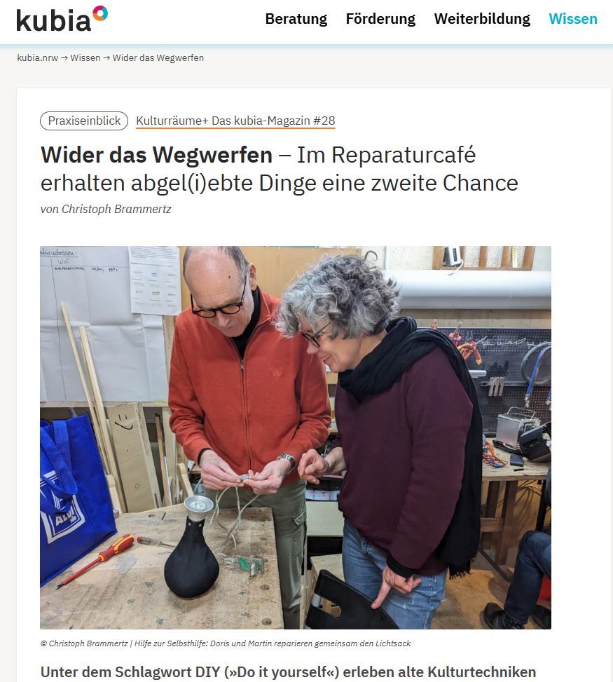 Screenshot des kubia online Magazins